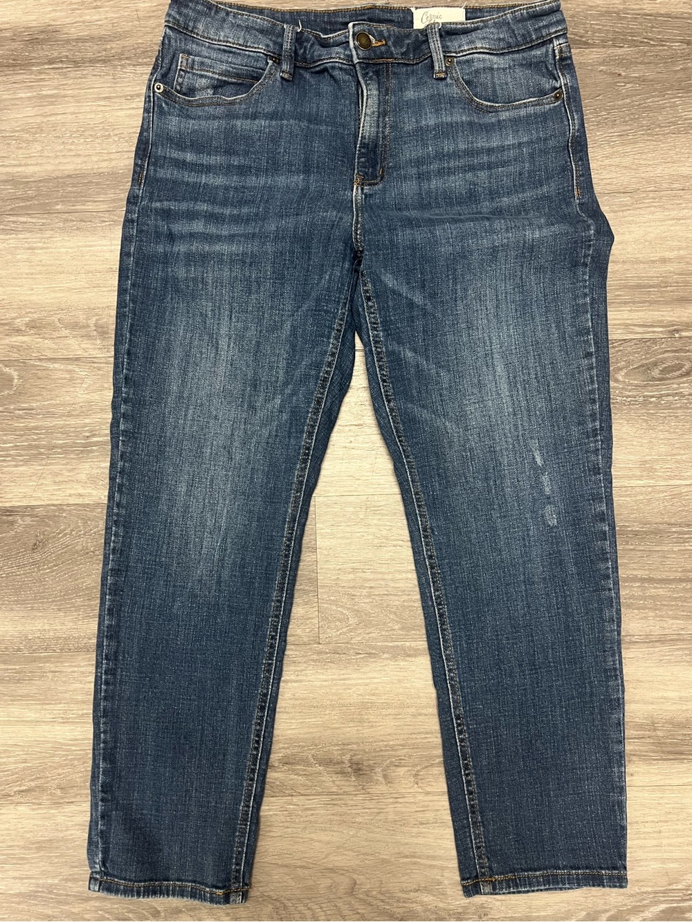 Cosmic Blue Love Women’s Midwash Straight-Leg Jeans